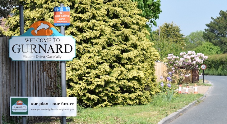 welcome to Gurnard parish road sign